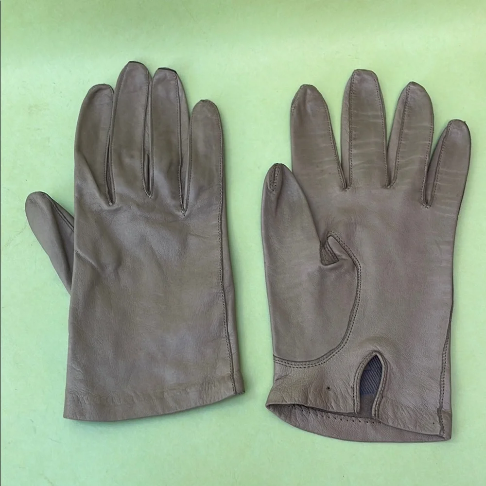 Vintage Grayish Tan Leather Gloves